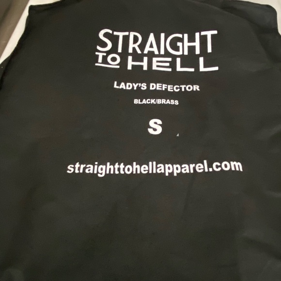 Straight to Hell Lady’s Defector Genuine Leather Jacket w/ Brass hardware Sz SM. - Picture 6 of 9